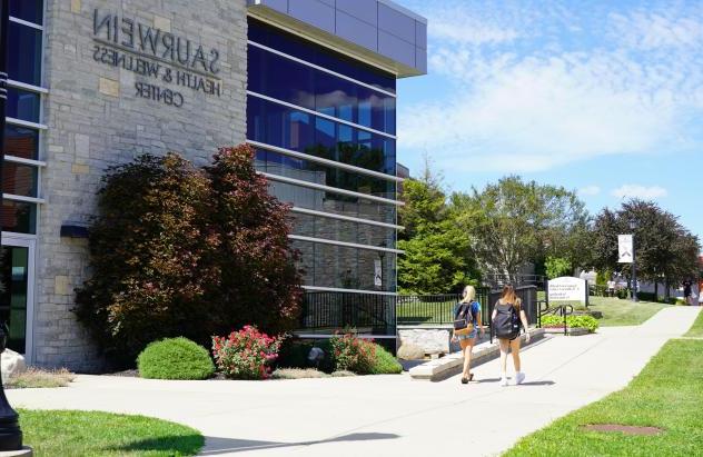 students walking on campus